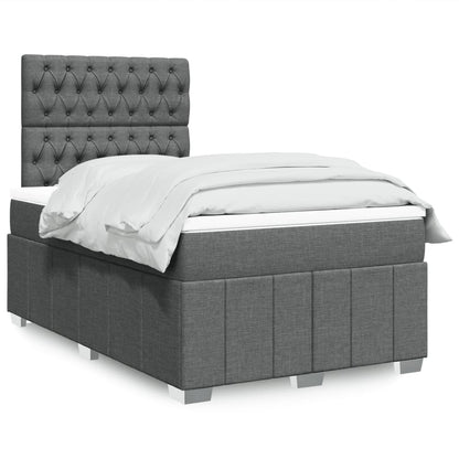 Giroletto a Molle con Materasso Grigio Scuro 120x190cm Tessuto