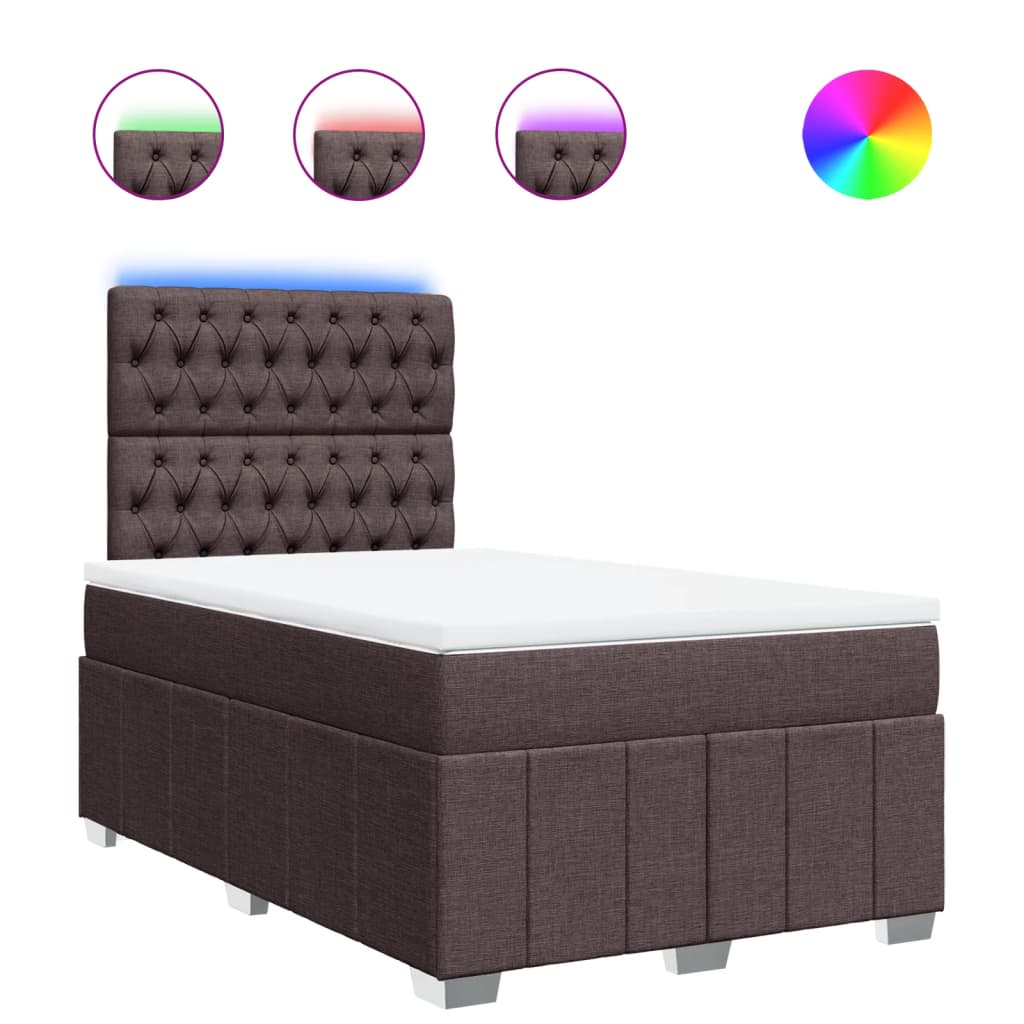 Giroletto a Molle con Materasso Marrone Scuro 120x190cm Tessuto | homemem39