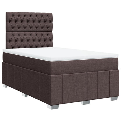 Giroletto a Molle con Materasso Marrone Scuro 120x190cm Tessuto