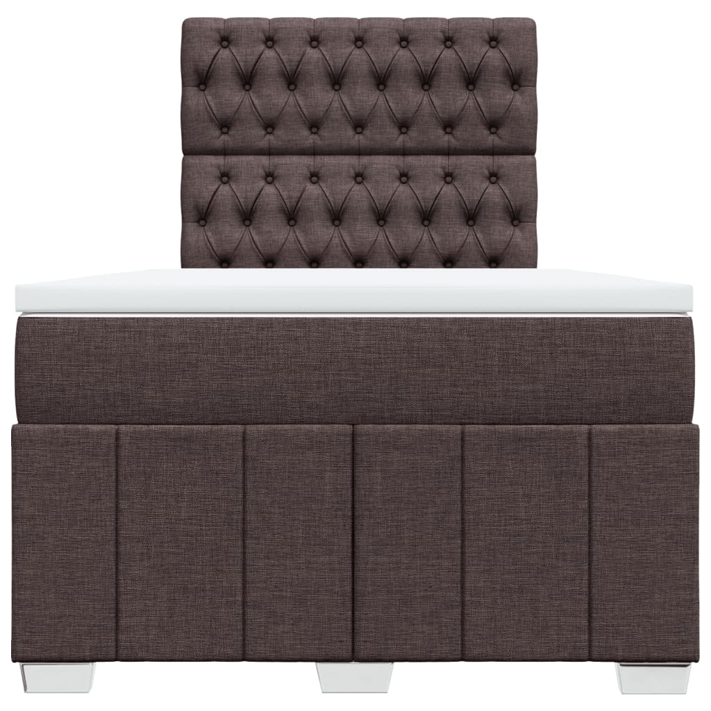 Giroletto a Molle con Materasso Marrone Scuro 120x190cm Tessuto
