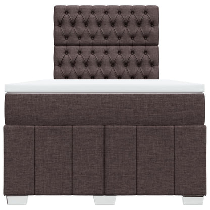 Giroletto a Molle con Materasso Marrone Scuro 120x190cm Tessuto