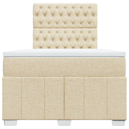 Giroletto a Molle con Materasso Crema 120x190 cm in Tessuto