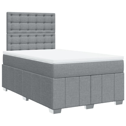 Giroletto a Molle con Materasso Grigio Chiaro 120x190cm Tessuto