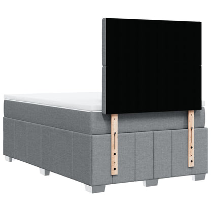 Giroletto a Molle con Materasso Grigio Chiaro 120x190cm Tessuto