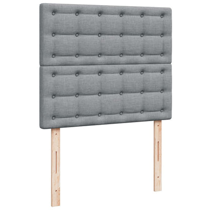 Giroletto a Molle con Materasso Grigio Chiaro 120x190cm Tessuto