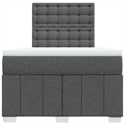 Giroletto a Molle con Materasso Grigio Scuro 120x190cm Tessuto