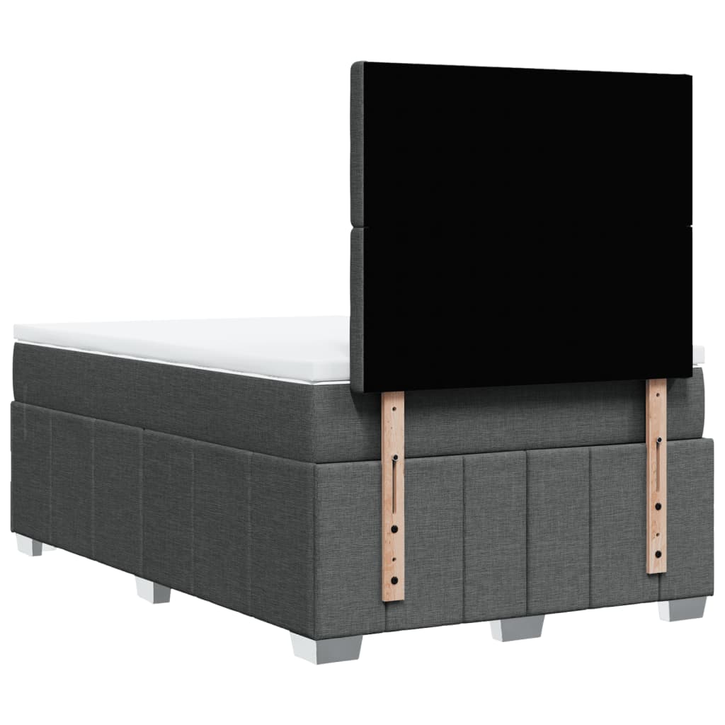 Giroletto a Molle con Materasso Grigio Scuro 120x190cm Tessuto