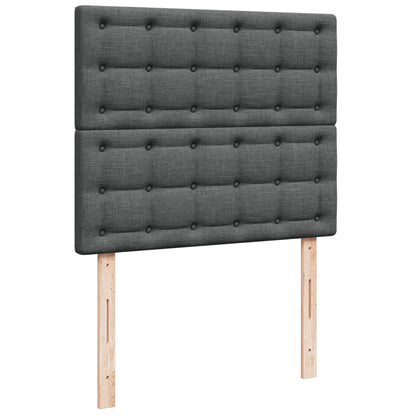 Giroletto a Molle con Materasso Grigio Scuro 120x190cm Tessuto