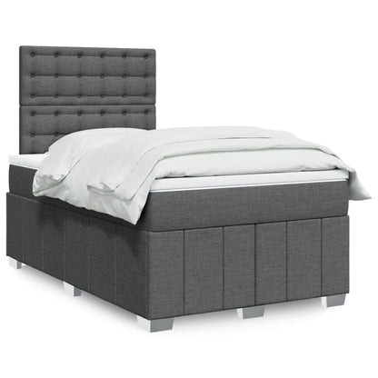 Giroletto a Molle con Materasso Grigio Scuro 120x190cm Tessuto