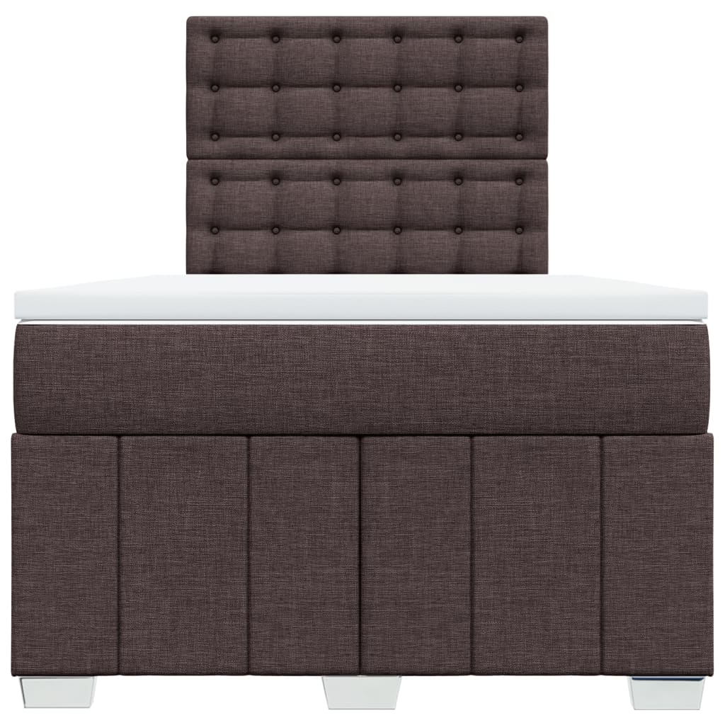 Giroletto a Molle con Materasso Marrone Scuro 120x190cm Tessuto