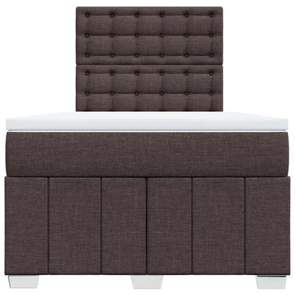 Giroletto a Molle con Materasso Marrone Scuro 120x190cm Tessuto