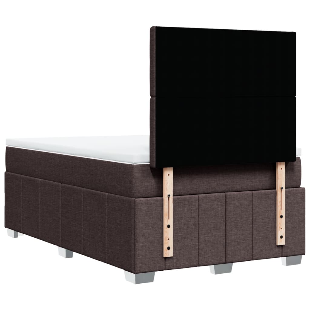 Giroletto a Molle con Materasso Marrone Scuro 120x190cm Tessuto | homemem39