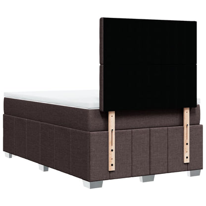Giroletto a Molle con Materasso Marrone Scuro 120x190cm Tessuto