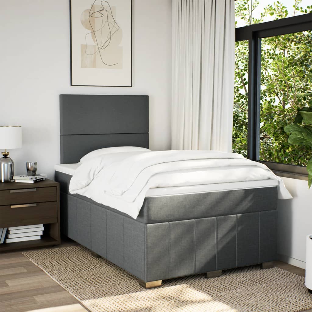 Giroletto a Molle con Materasso Grigio Scuro 120x200 cm Tessuto | homemem39