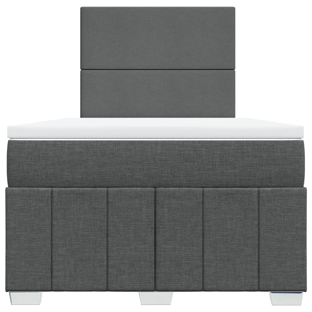 Giroletto a Molle con Materasso Grigio Scuro 120x200 cm Tessuto