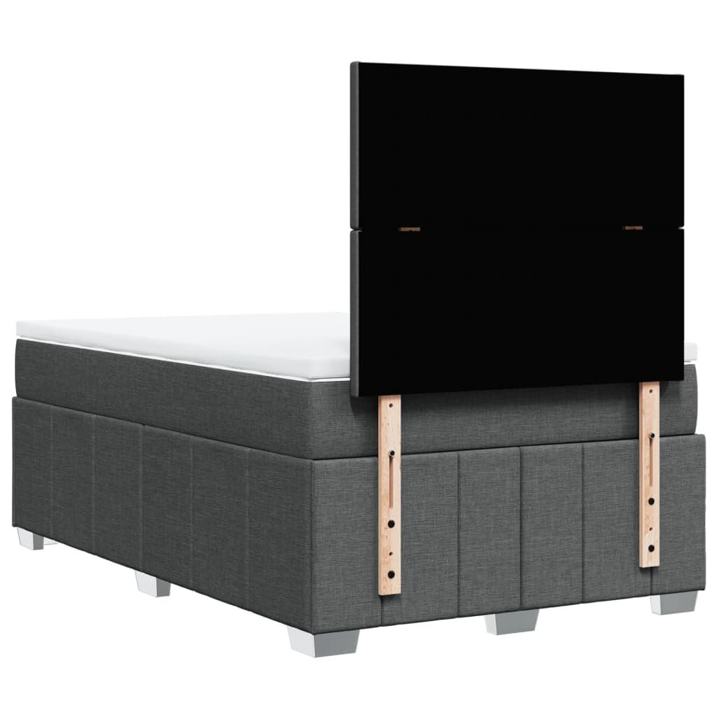 Giroletto a Molle con Materasso Grigio Scuro 120x200 cm Tessuto