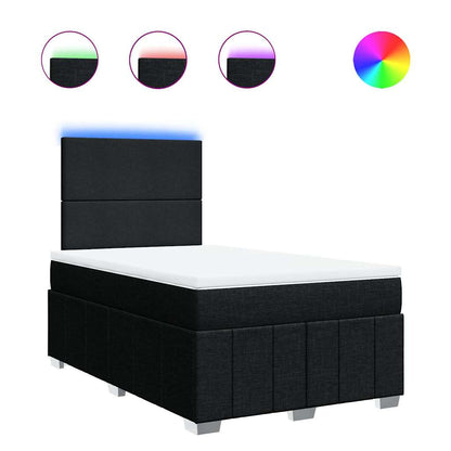 Giroletto a Molle con Materasso Nero 120x200 cm in Tessuto | homemem39