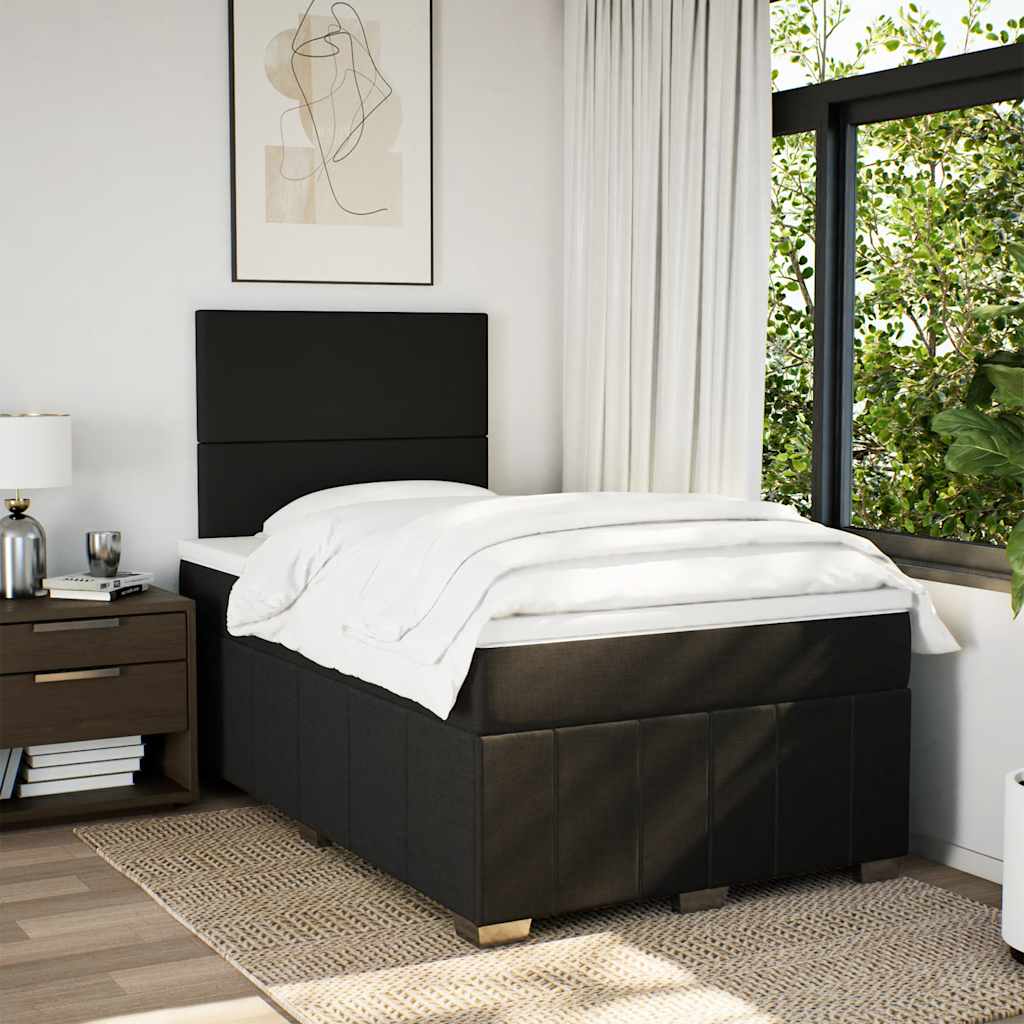 Giroletto a Molle con Materasso Nero 120x200 cm in Tessuto | homemem39