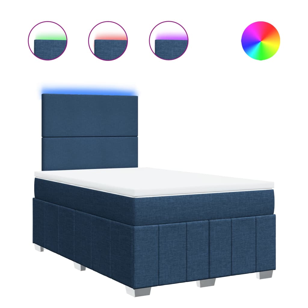 Giroletto a Molle con Materasso Blu 120x200 cm in Tessuto | homemem39