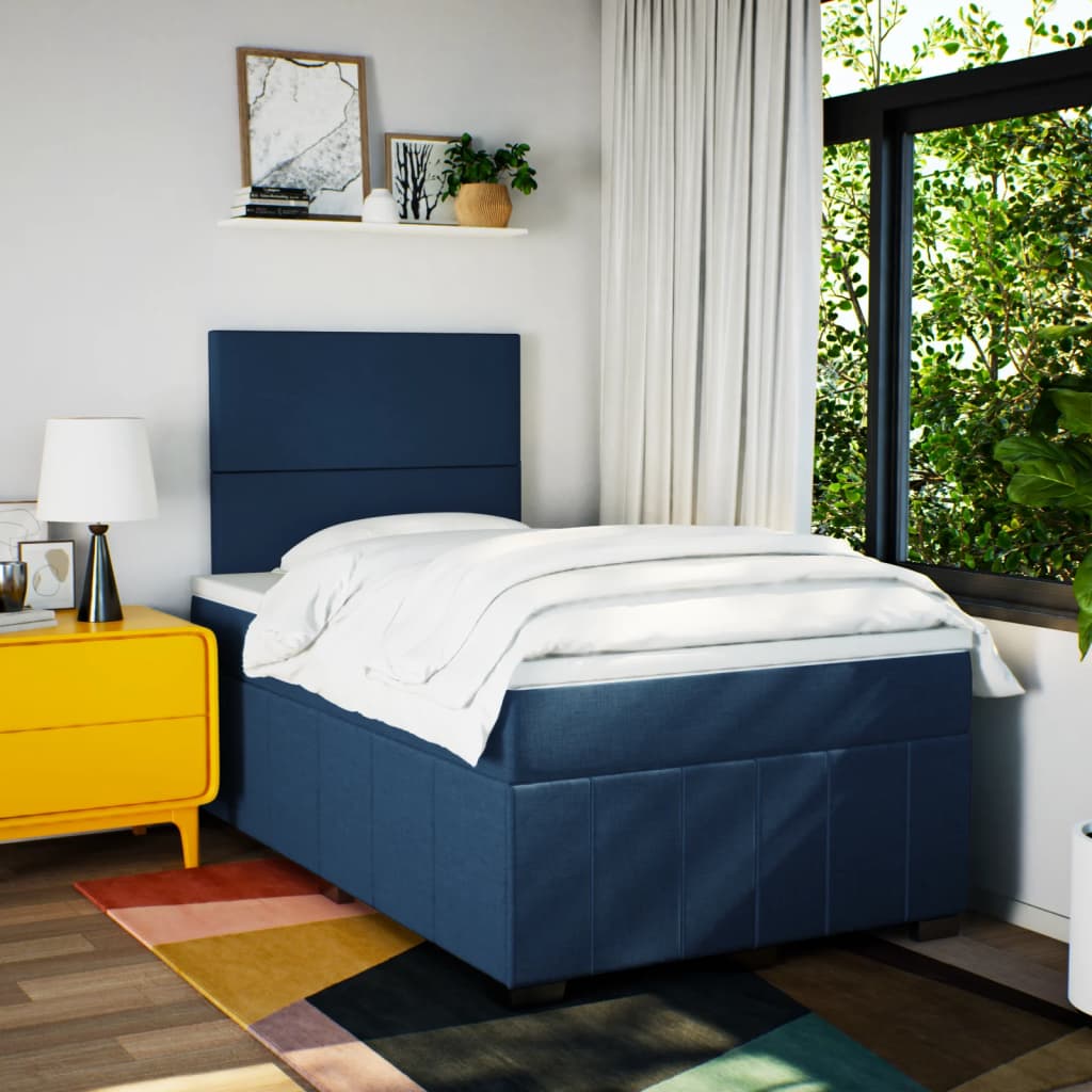 Giroletto a Molle con Materasso Blu 120x200 cm in Tessuto | homemem39