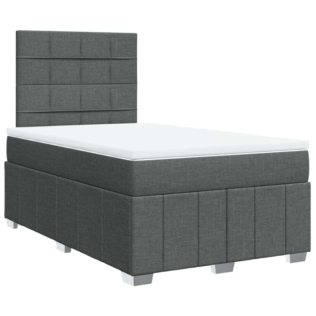 Giroletto a Molle con Materasso Grigio Scuro 120x200 cm Tessuto | homemem39