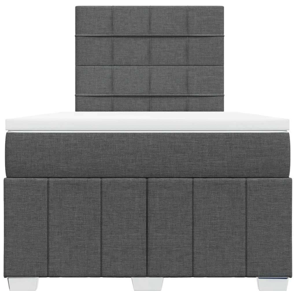 Giroletto a Molle con Materasso Grigio Scuro 120x200 cm Tessuto | homemem39