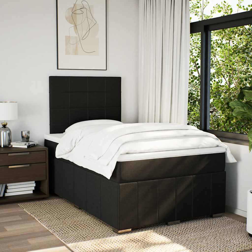 Giroletto a Molle con Materasso Nero 120x200 cm in Tessuto | homemem39