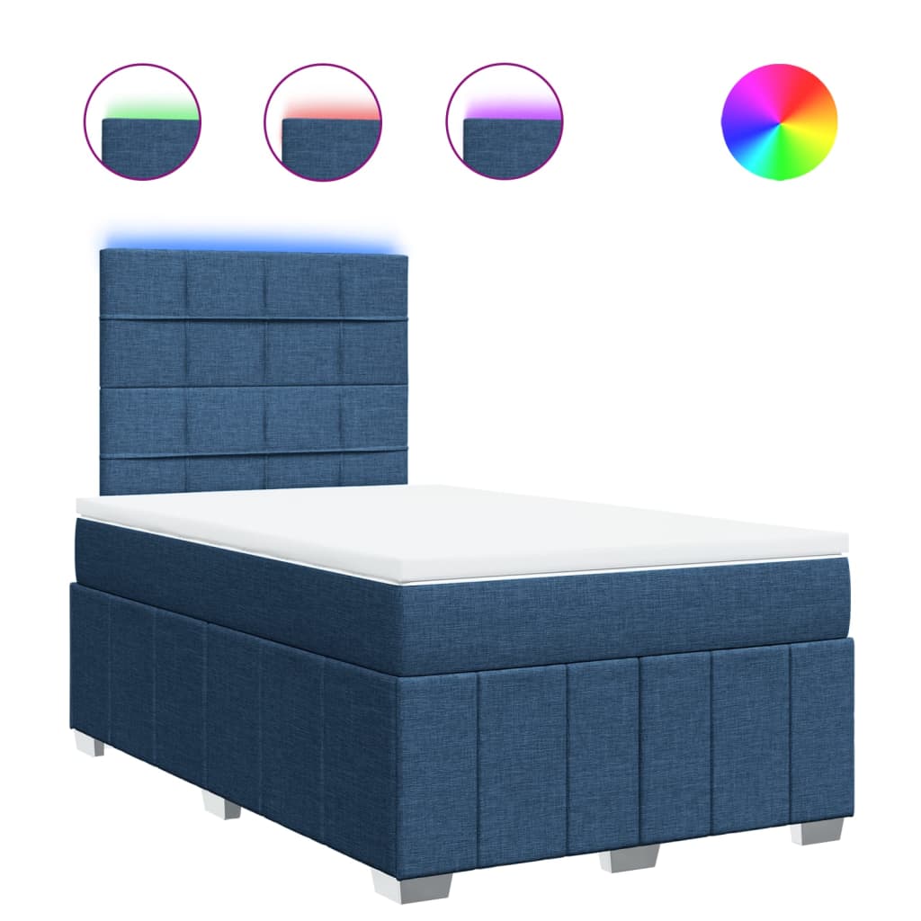 Giroletto a Molle con Materasso Blu 120x200 cm in Tessuto | homemem39