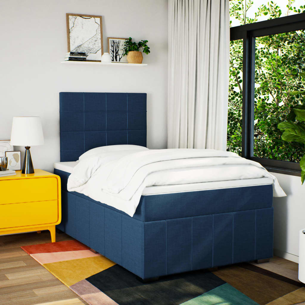 Giroletto a Molle con Materasso Blu 120x200 cm in Tessuto | homemem39
