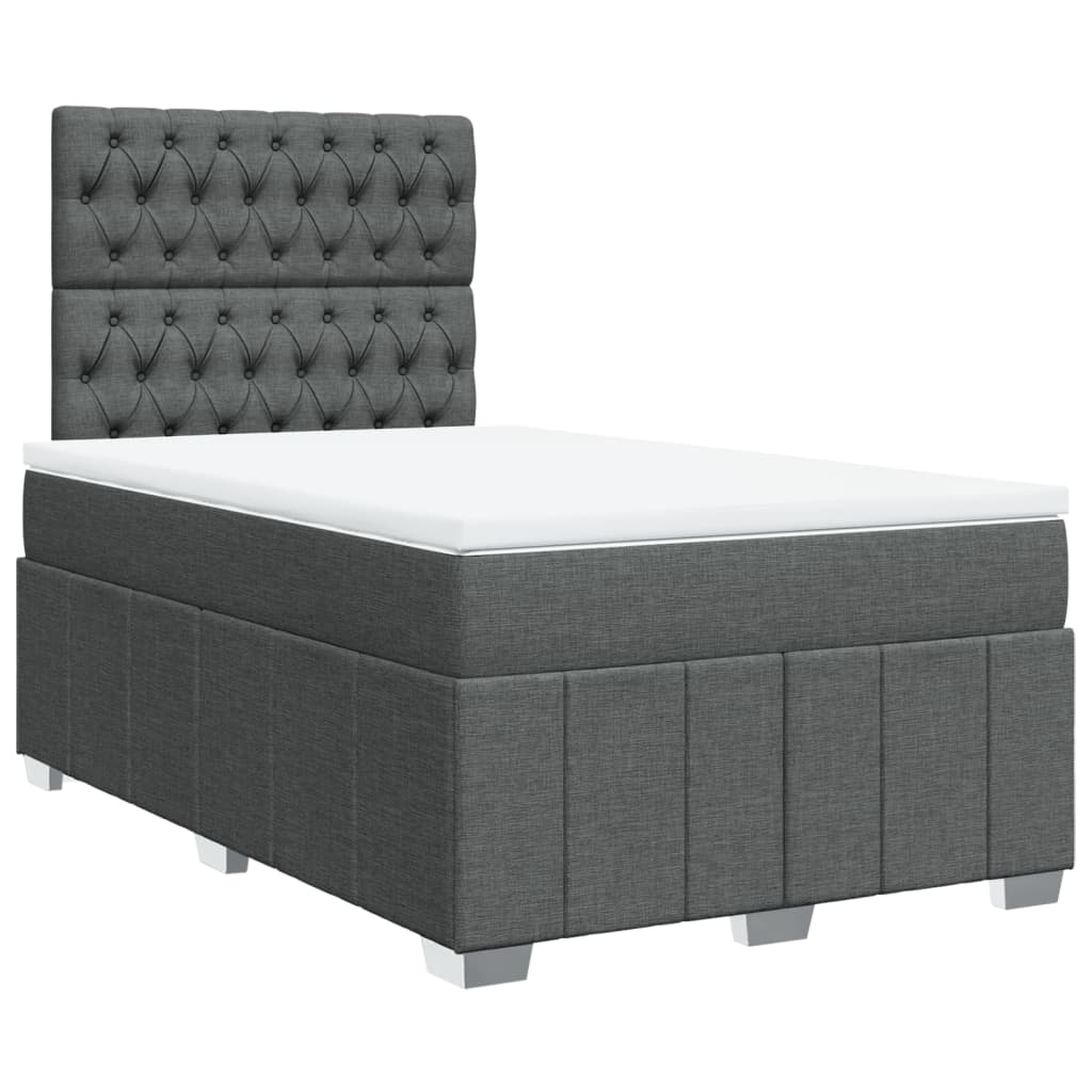 Giroletto a Molle con Materasso Grigio Scuro 120x200 cm Tessuto | homemem39