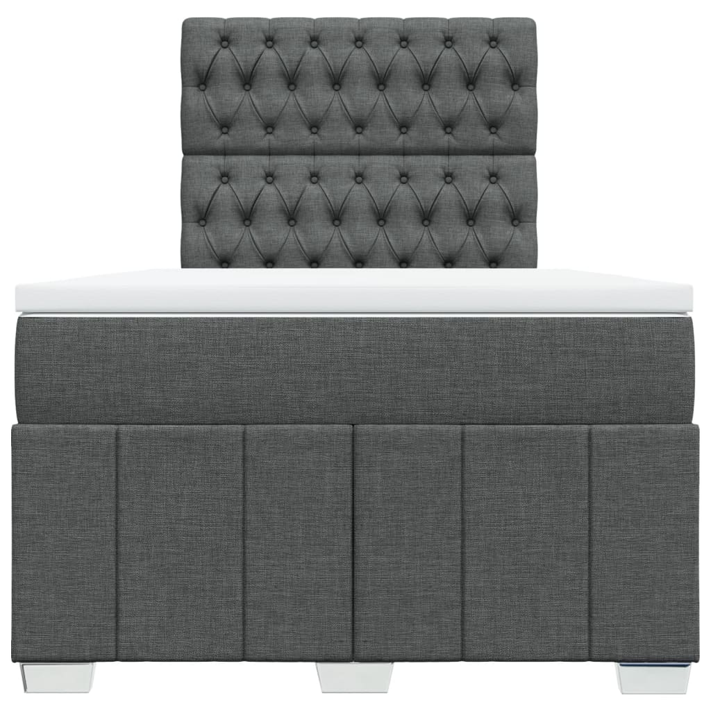Giroletto a Molle con Materasso Grigio Scuro 120x200 cm Tessuto