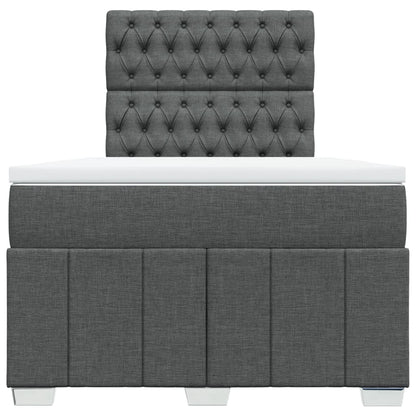 Giroletto a Molle con Materasso Grigio Scuro 120x200 cm Tessuto