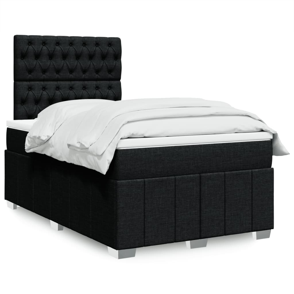 Giroletto a Molle con Materasso Nero 120x200 cm in Tessuto | homemem39