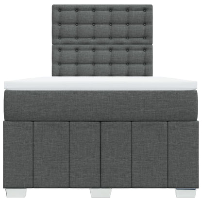 Giroletto a Molle con Materasso Grigio Scuro 120x200 cm Tessuto