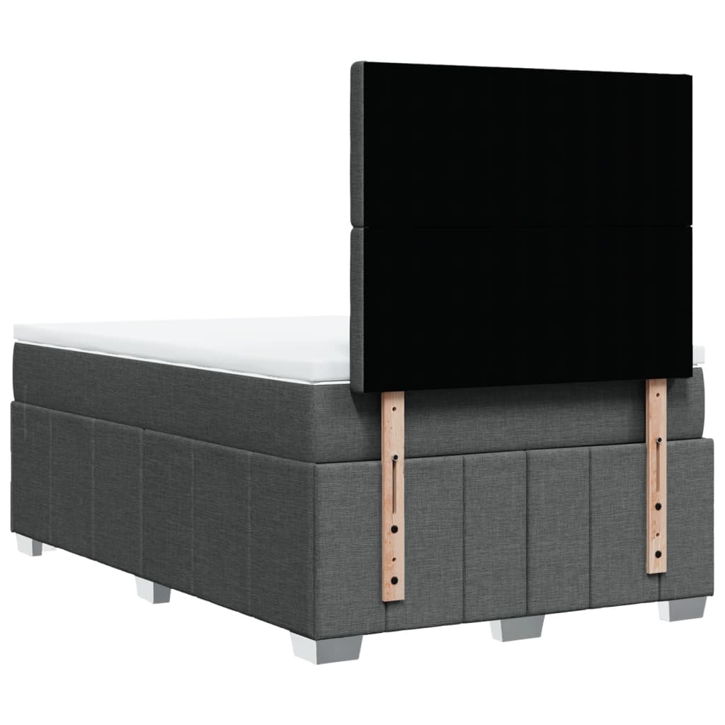 Giroletto a Molle con Materasso Grigio Scuro 120x200 cm Tessuto