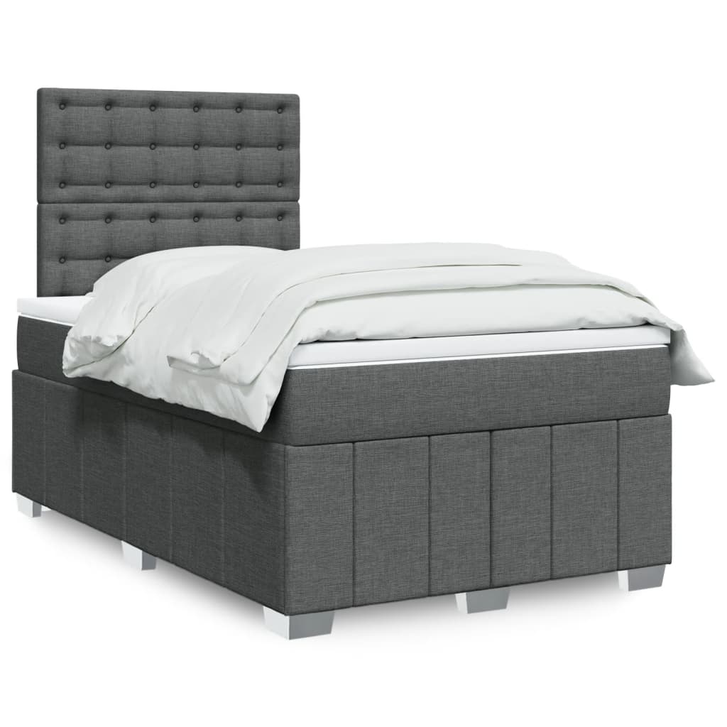 Giroletto a Molle con Materasso Grigio Scuro 120x200 cm Tessuto | homemem39