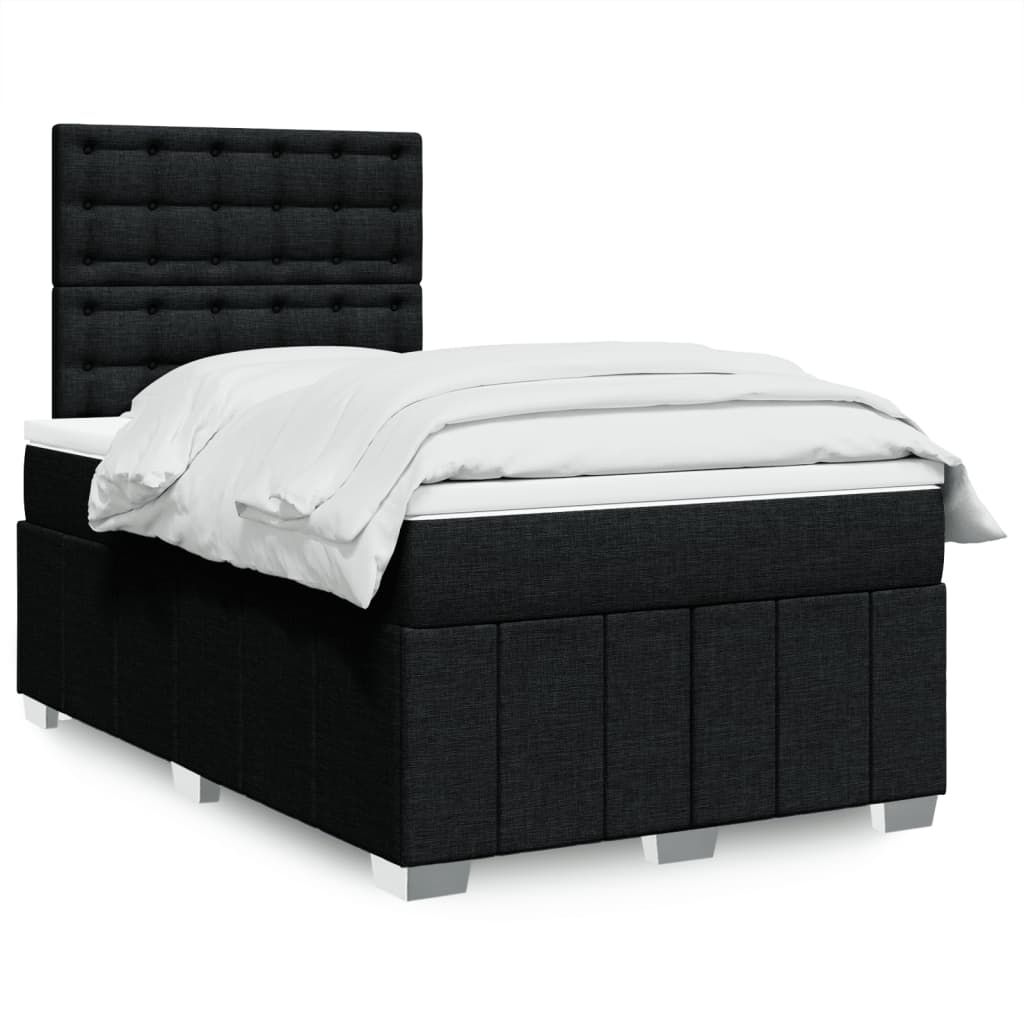 Giroletto a Molle con Materasso Nero 120x200 cm in Tessuto | homemem39