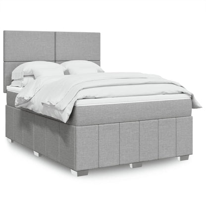 Giroletto a Molle con Materasso Grigio Chiaro 140x190cm Tessuto | homemem39