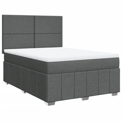 Giroletto a Molle con Materasso Grigio Scuro 140x190 cm Tessuto