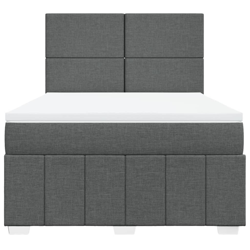 Giroletto a Molle con Materasso Grigio Scuro 140x190 cm Tessuto | homemem39