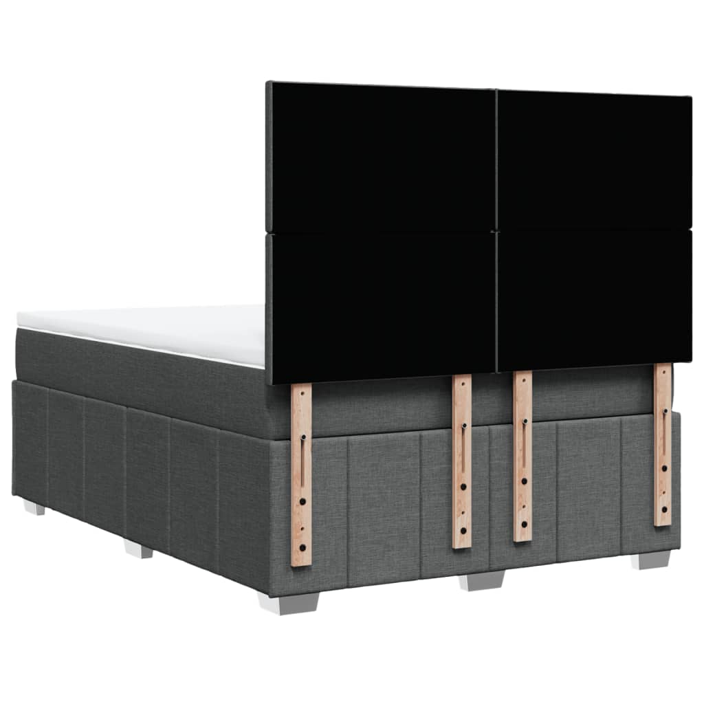 Giroletto a Molle con Materasso Grigio Scuro 140x190 cm Tessuto
