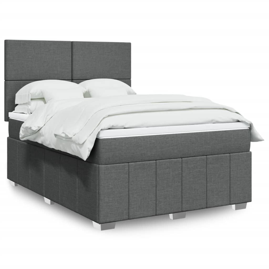 Giroletto a Molle con Materasso Grigio Scuro 140x190 cm Tessuto | homemem39