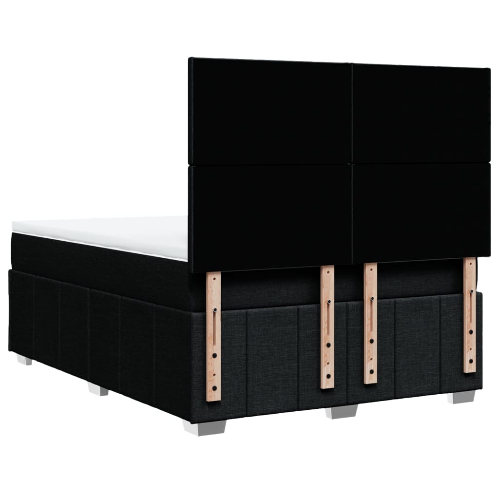 Giroletto a Molle con Materasso Nero 140x190 cm in Tessuto | homemem39