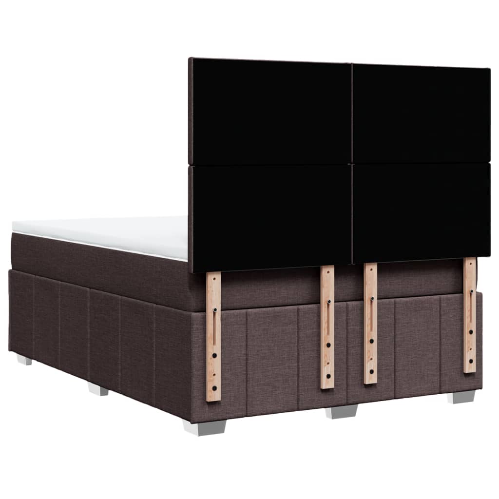 Giroletto a Molle con Materasso Marrone Scuro 140x190cm Tessuto | homemem39