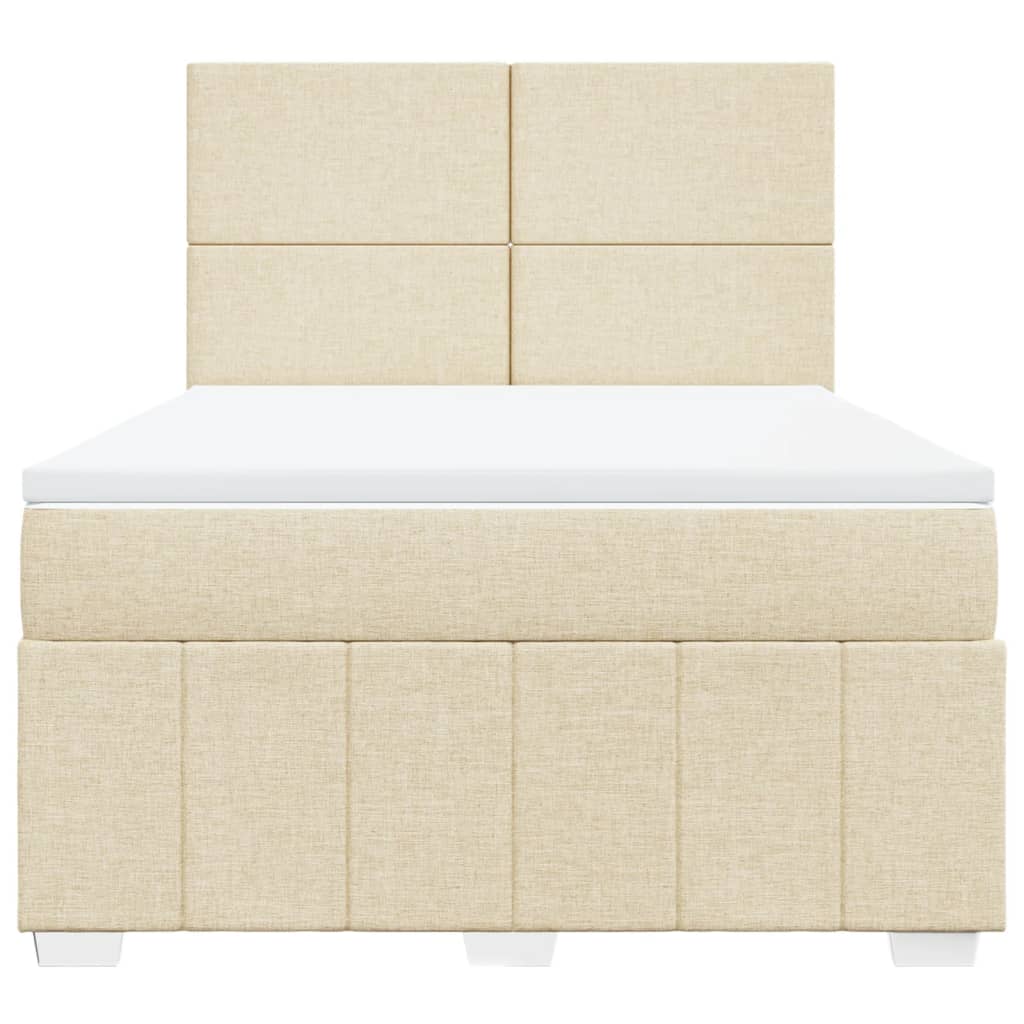 Giroletto a Molle con Materasso Crema 140x19 cm in Tessuto