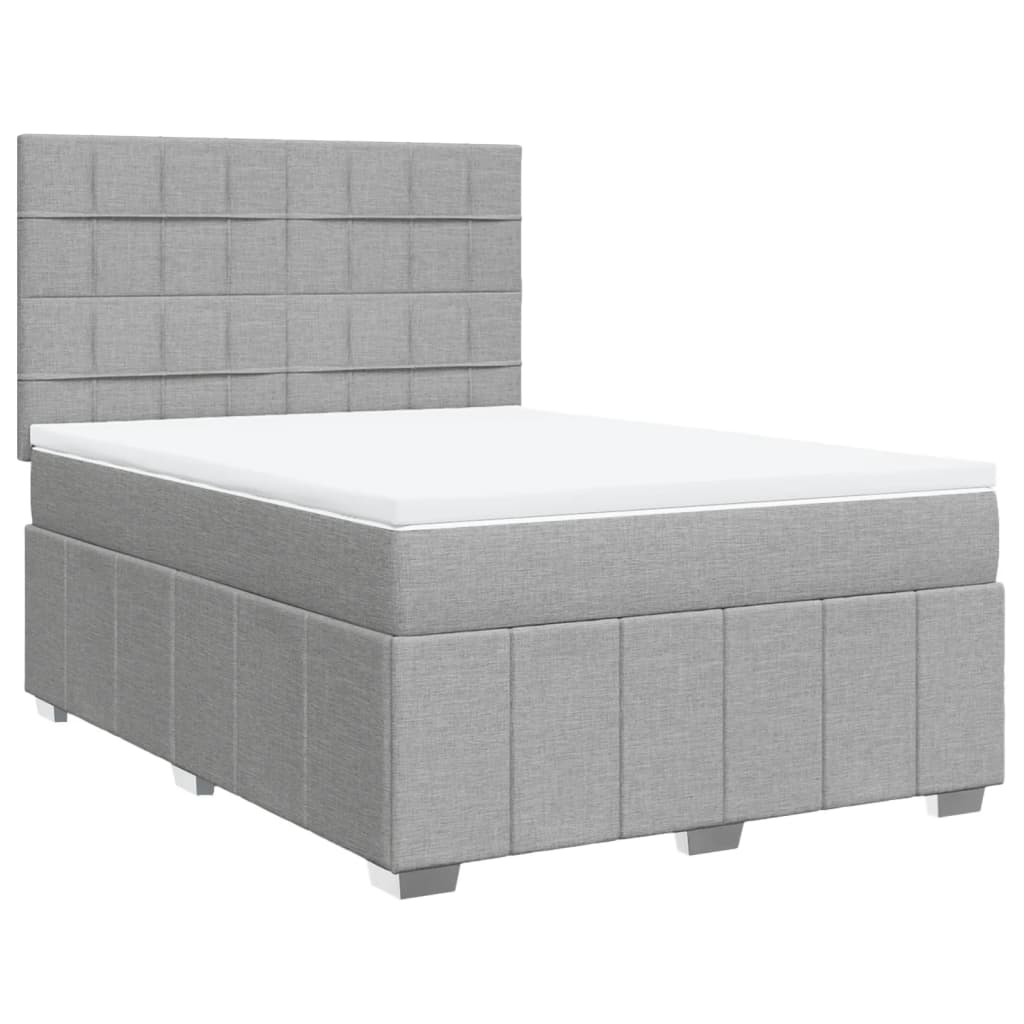 Giroletto a Molle con Materasso Grigio Chiaro 140x190cm Tessuto | homemem39