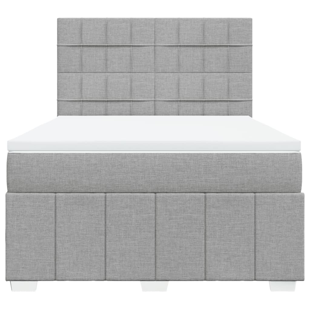 Giroletto a Molle con Materasso Grigio Chiaro 140x190cm Tessuto