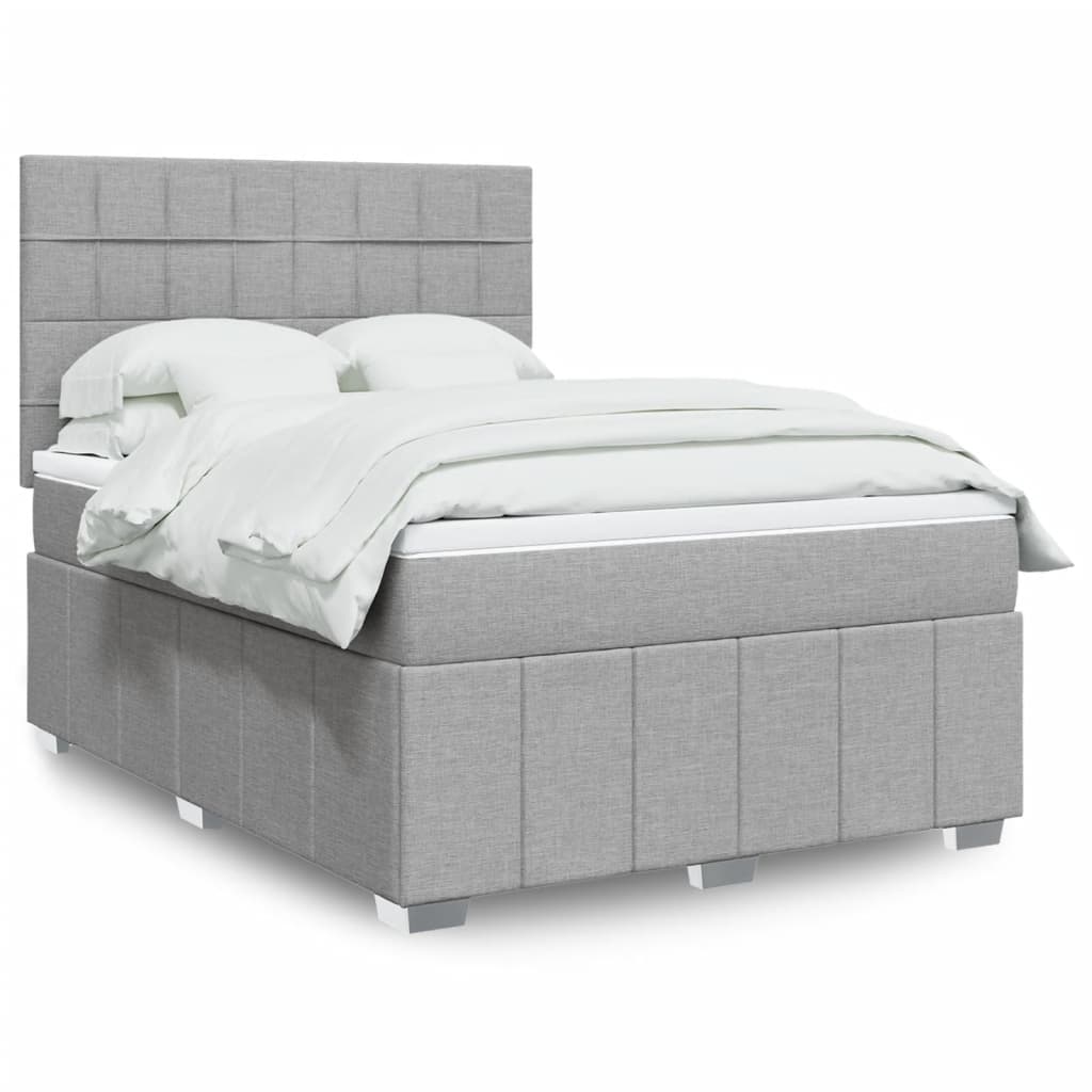 Giroletto a Molle con Materasso Grigio Chiaro 140x190cm Tessuto | homemem39