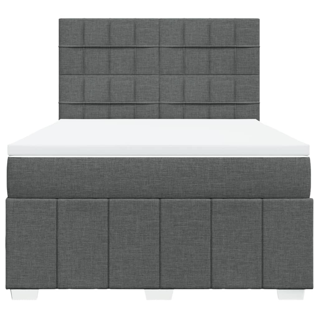 Giroletto a Molle con Materasso Grigio Scuro 140x190 cm Tessuto
