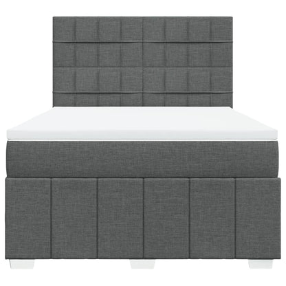 Giroletto a Molle con Materasso Grigio Scuro 140x190 cm Tessuto